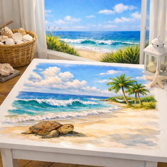 Beach Watercolor with Sea Turtle  Tissue Paper (Creator Uploaded)