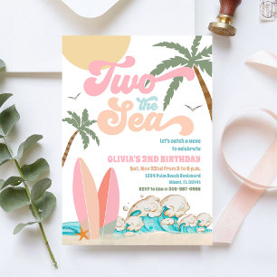 Beach Wave 2nd Birthday Invitation