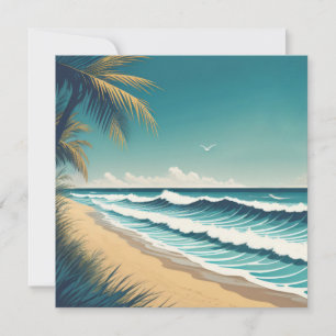 beach wave holiday card