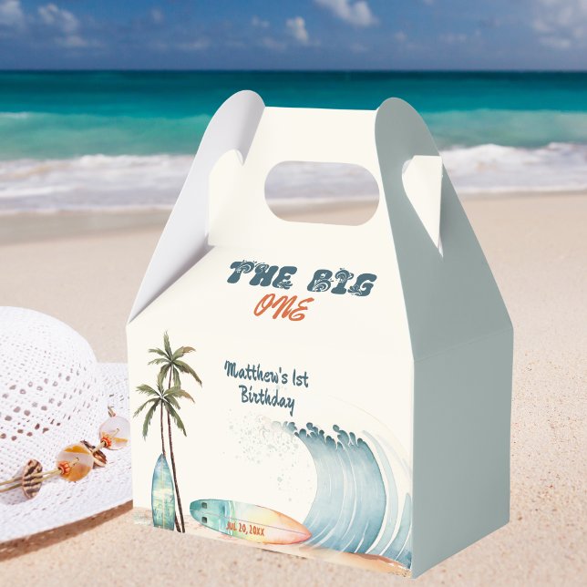 Beach Wave Surf The Big One Birthday Party Favour Box (Creator Uploaded)