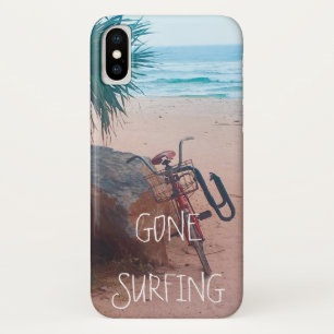 Beach Wave Surfing  and a Bicycle iPhone X Case