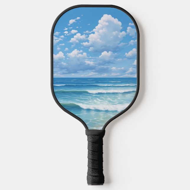 Beach Waves and TCT Logo Pickleball Paddle (Front)