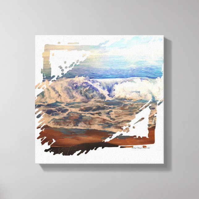 Beach Waves Blue  Canvas Print (Front)
