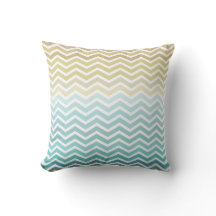 Beach Waves Chevron Zigzag Pillow