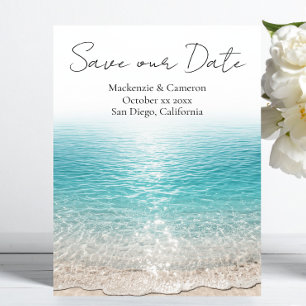 Beach Waves & Clear Water Tropical Save our Date Invitation