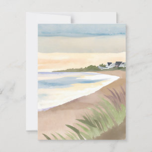 Beach Waves Coastal Ocean Watercolor Postcard