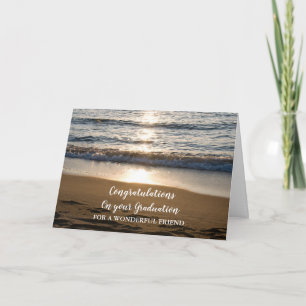 Beach Waves Friend Congratulations Graduation Card