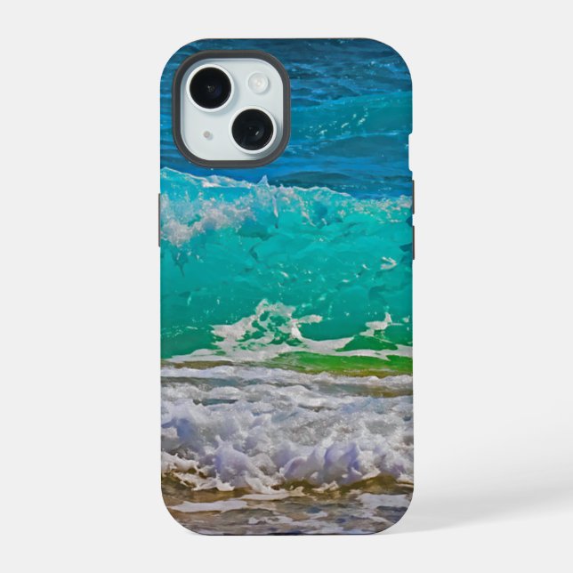 Beach Waves iPhone 15 Case (Back)