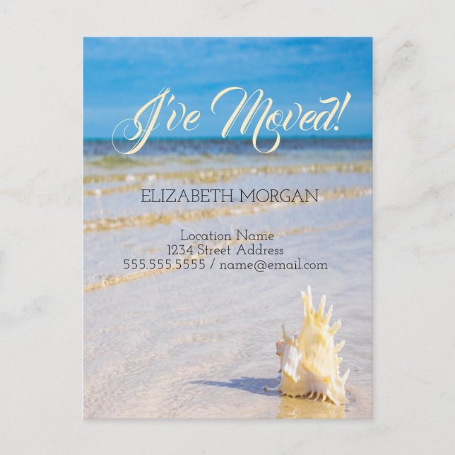 Beach Waves Moving Announcement  Postcard (Front)