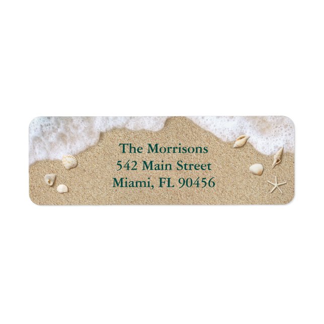 Beach Waves Return Address Labels (Front)
