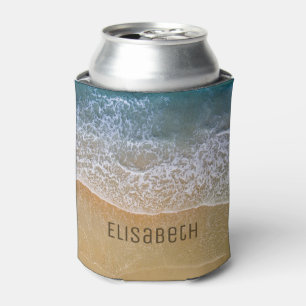 Beach Waves Sand Shore Personalise Can Cooler
