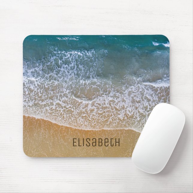 Beach Waves Sand Shore Personalise Mouse Pad (With Mouse)