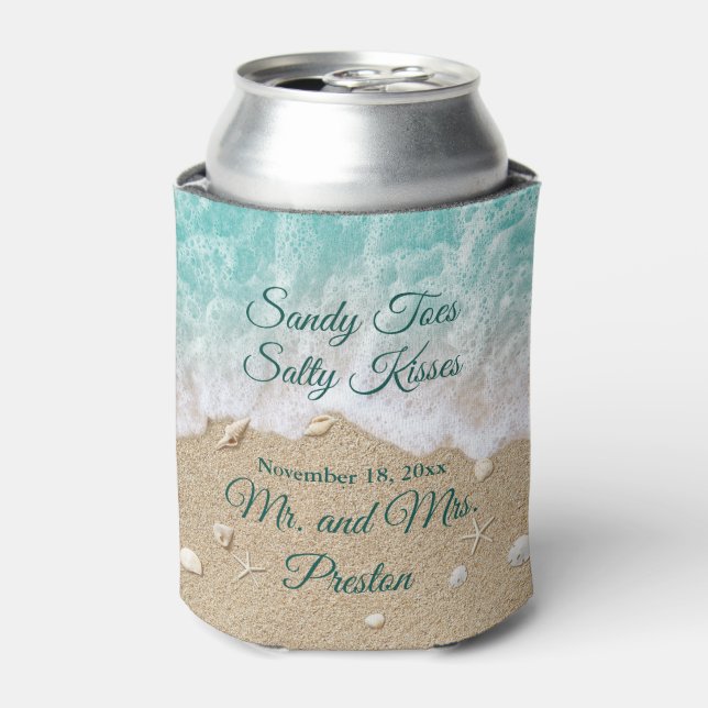 Beach Waves Sandy Toes Cooler (Can Front)