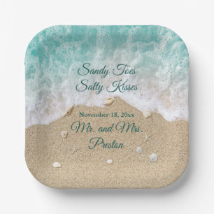 Beach Waves Sandy Toes Paper Plate