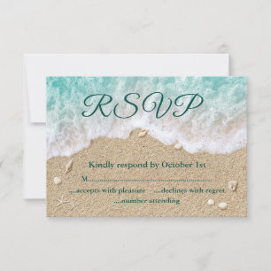 Beach Waves Sandy Toes Salty Kisses RSVP Card