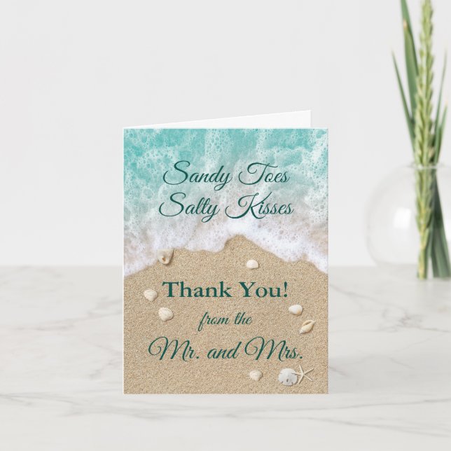Beach Waves Sandy Toes Thank You Card (Front)