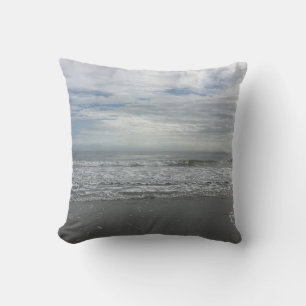 Beach Waves Sea Ocean Cloudy Coastal Photography Cushion