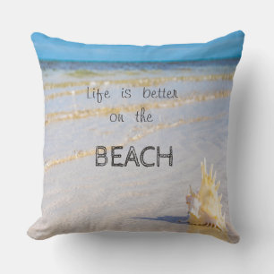 Beach,Waves,Seashell Cushion