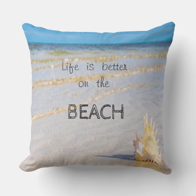 Beach,Waves,Seashell Cushion (Front)