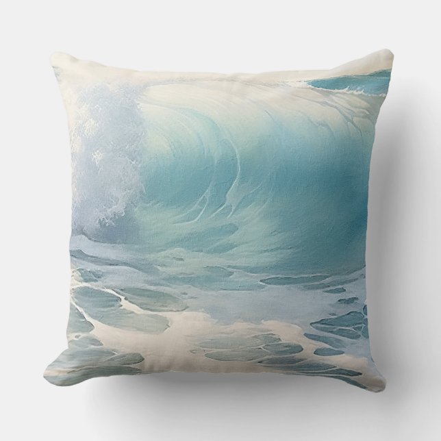 Beach  Waves theme Painting  Cushion (Front)