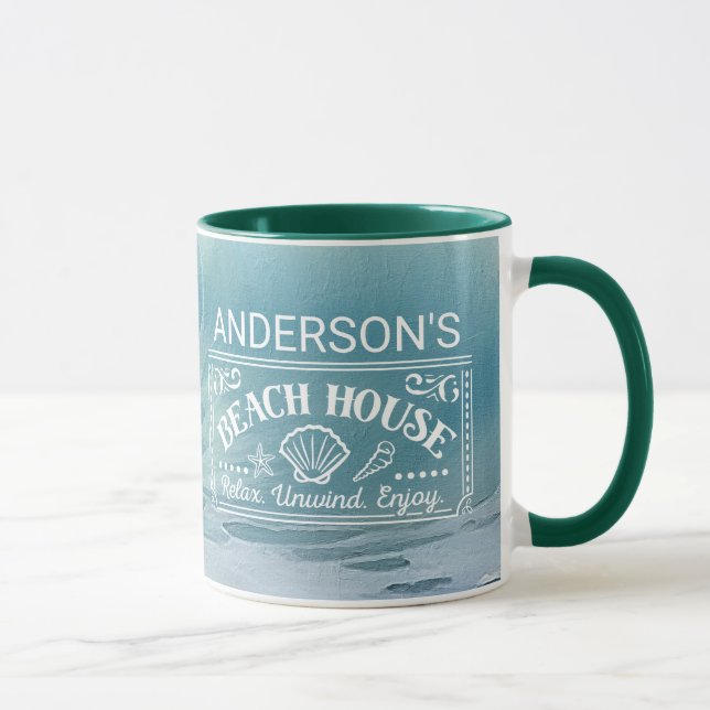Beach  Waves theme Painting  Mug (Right)