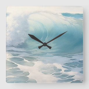 Beach Waves theme Painting Square Wall Clock