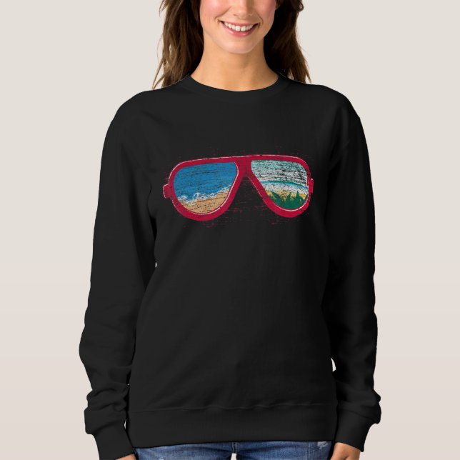 Beach Waves Vacay Mode Exotic Summer Tropical Sung Sweatshirt (Front)
