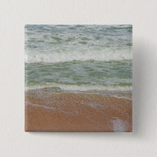 Beach Waves Water Sand Ocean Nature Scenic Photo 15 Cm Square Badge
