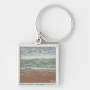Beach Waves Water Sand Ocean Nature Scenic Photo Key Ring