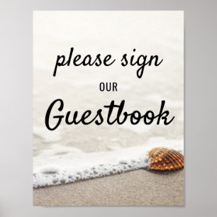 Beach Waves Wedding Guestbook Sign