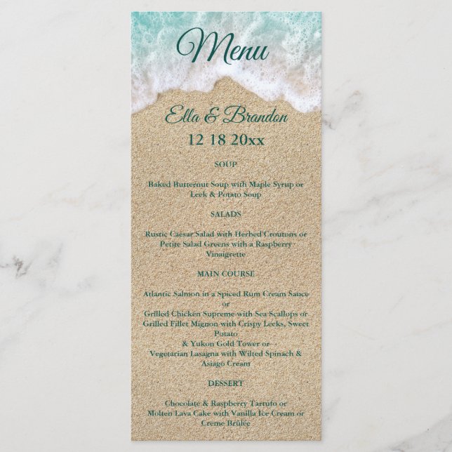 Beach Waves Wedding Menu (Front)