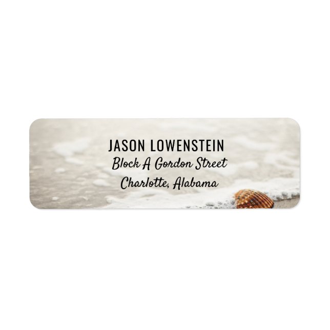 Beach Waves Wedding Return Address Label (Front)