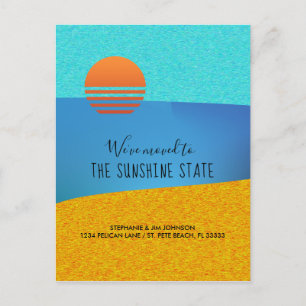 Beach We Moved to the Sunshine State New Address Announcement Postcard