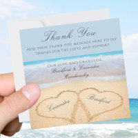 Beach Wedding 2 Hearts in the Sand Wedding Thank