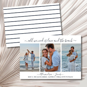 Beach Wedding 3 Photo Save the Date