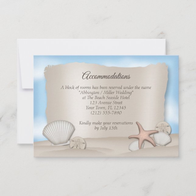 Beach Wedding Accommodations Enclosure Cards (Front)