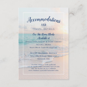 Beach Wedding Accommodations Welcome Dinner Enclosure Card