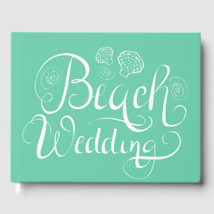 Beach Wedding   Add Your Text Guest Book