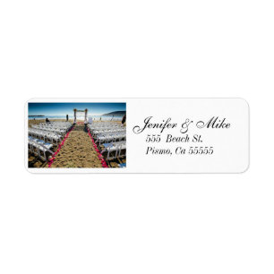 beach wedding address lables return address label