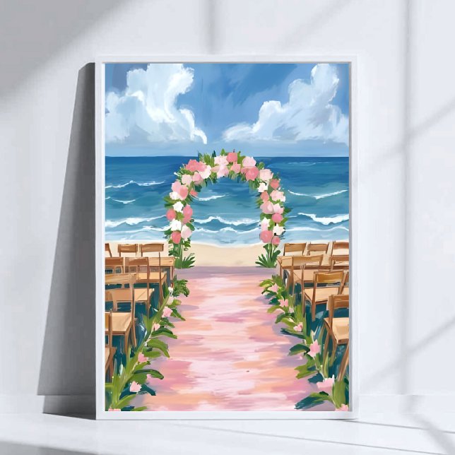Beach Wedding Aisle Floral Watercolor Poster (Creator Uploaded)