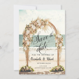 Beach Wedding Arbor Roses Save The Date