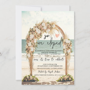 Beach Wedding Arbor Roses Wedding Elopement   Invitation