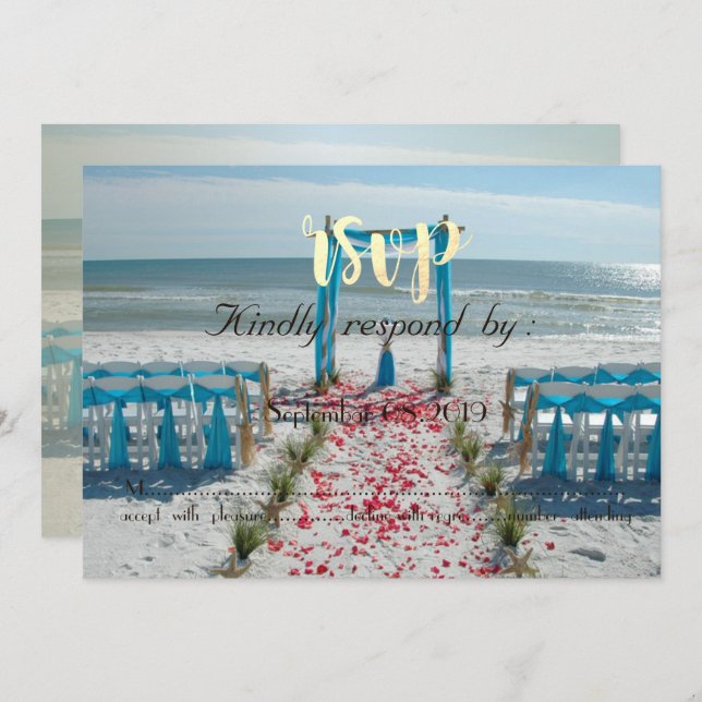 Beach Wedding Arbor  RSVP Invitation (Front/Back)