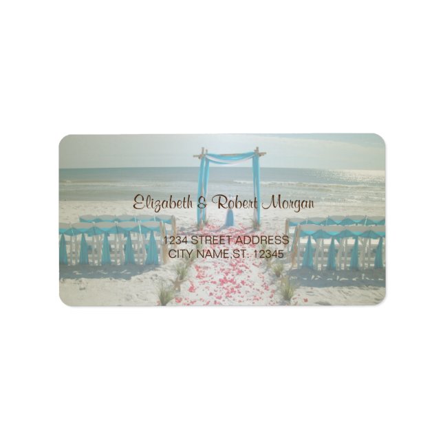 Beach Wedding Arbor  Wedding Label (Front)