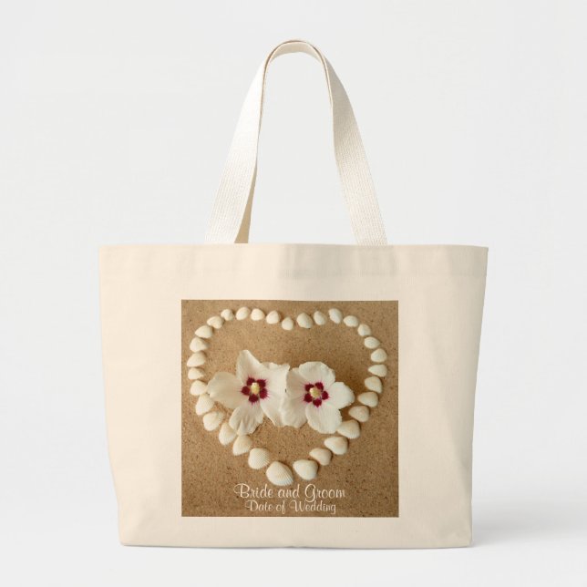 Beach Wedding Bag for Bride Names Wedding Datte (Front)