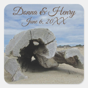 Beach Wedding Beautiful Driftwood Photo Seal