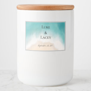 beach wedding beer bottle label