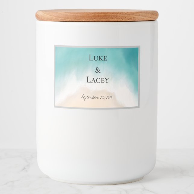 beach wedding beer bottle label (Front)