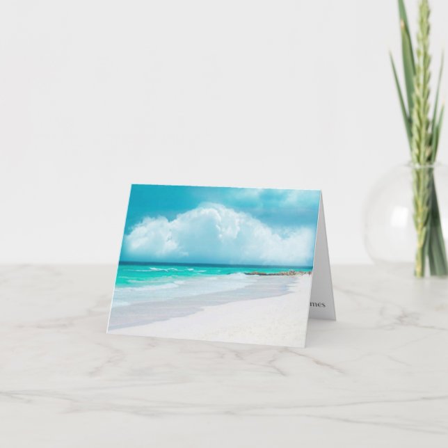 Beach Wedding BLANK Thank You Card (Front)