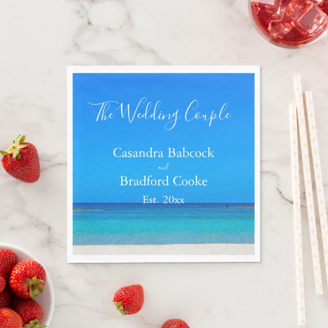 Beach Wedding Blue Ocean  Napkins (Insitu)